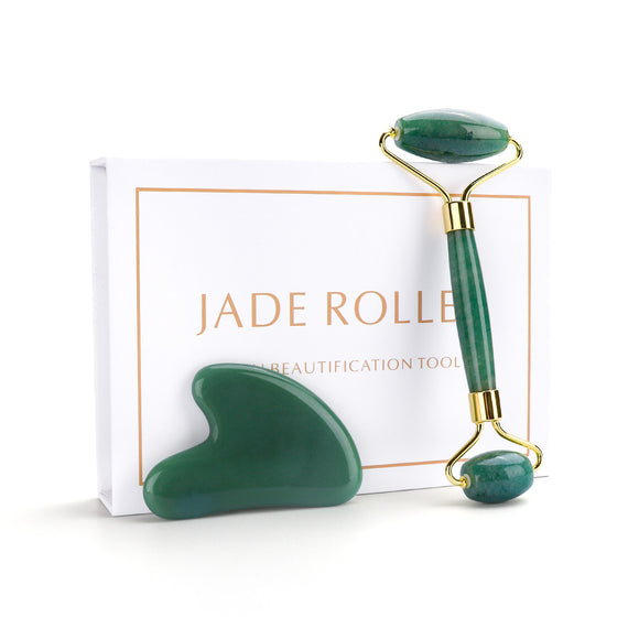 Natural Quartz Jade Roller Set